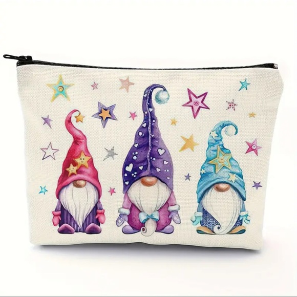 Makeup Bag, New, Gnomes, Cosmetic Bag, Snack Bag, School Supplies, etc.. - Picture 1 of 7
